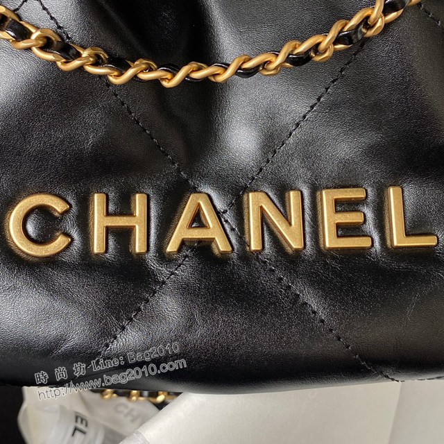 Chanel專櫃23S新款AS3980香奈兒mini款22bag 香奈兒經典黑色款迷你版鏈條肩背包 djc5131